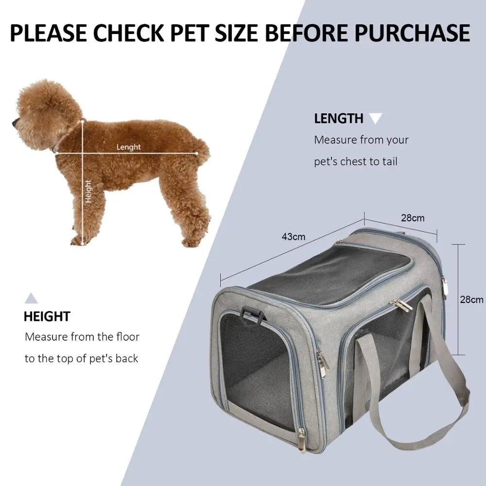 Dog Backpack Carrier Bag Soft Side Cat Pet Carriers Dog Travel Bags Airline Approved Transport For Small Dogs Cats Outgoing