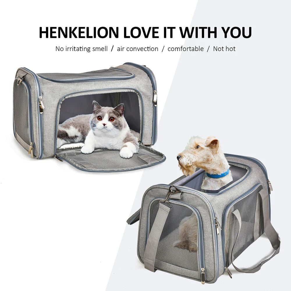 Dog Backpack Carrier Bag Soft Side Cat Pet Carriers Dog Travel Bags Airline Approved Transport For Small Dogs Cats Outgoing