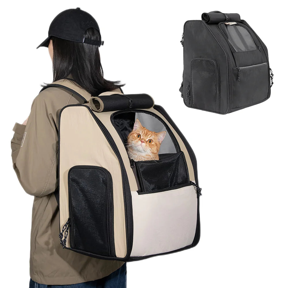 Cat Bag Breathable Canvas Portable Pet Dog Backpack Outdoor Travel Transport Bag For Cats Dogs And Puppy Carrying Pet Supplies