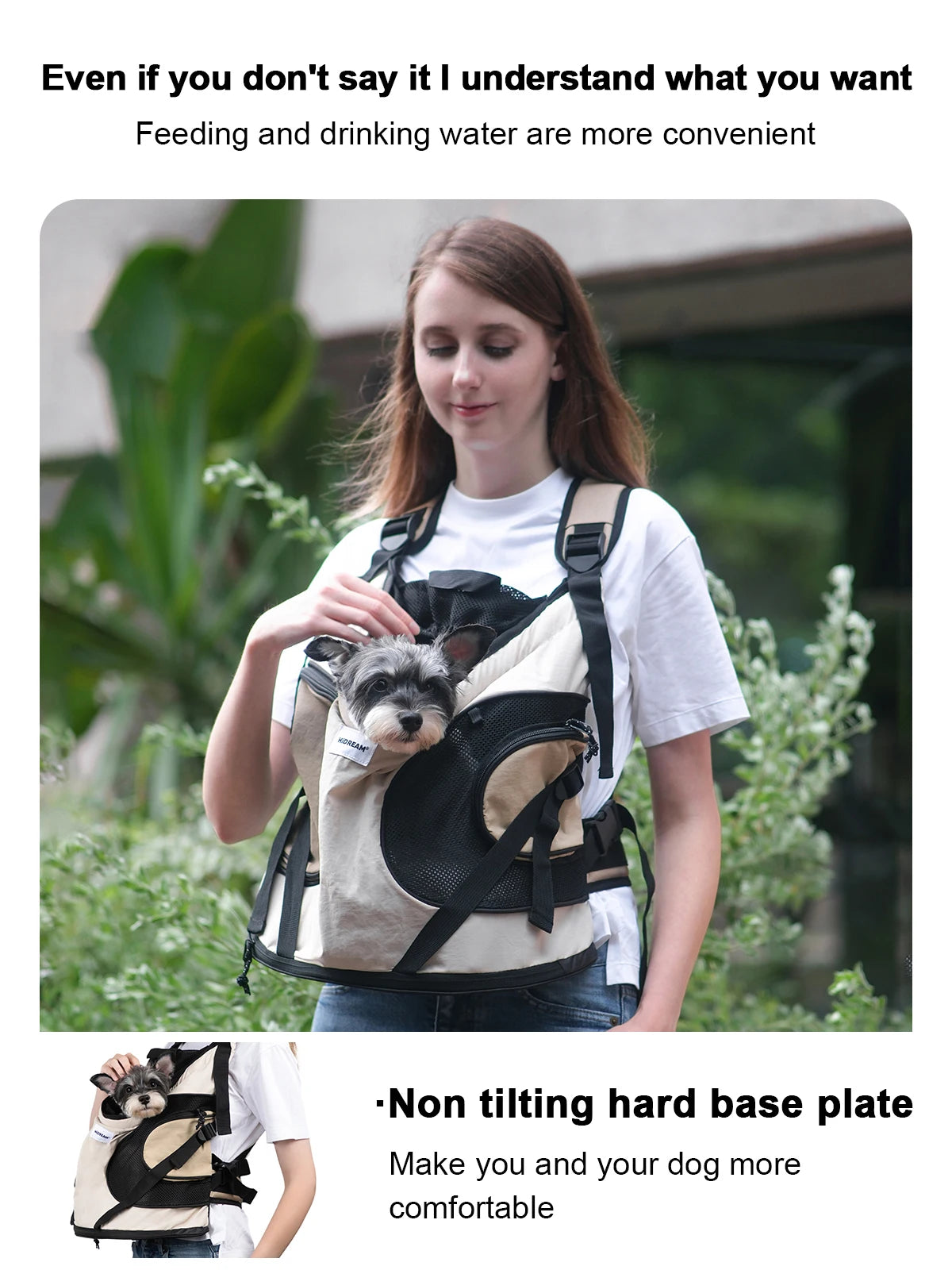 Dog Carrier Breathable Canvas Portable Cat Small Backpack Pet Front Cross Shoulder Strap Puppy Kitten Travel Chest Sling Bag