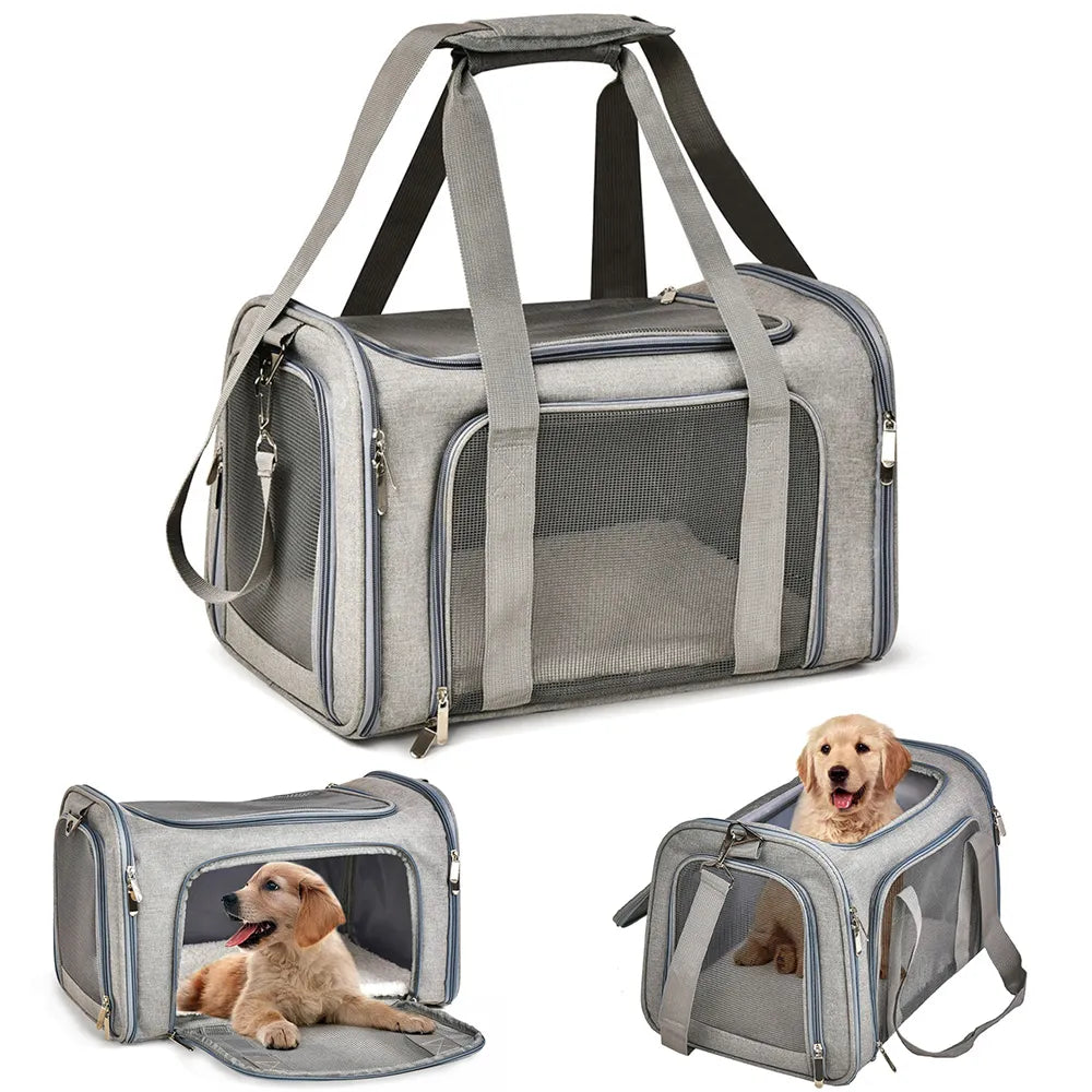 Dog Backpack Carrier Bag Soft Side Cat Pet Carriers Dog Travel Bags Airline Approved Transport For Small Dogs Cats Outgoing